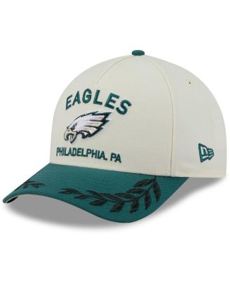 New Era - Men's Cream/Midnight Green Philadelphia Eagles 2025 NFL Draft 9FORTY A-Frame M-Crown Adjustable Hat