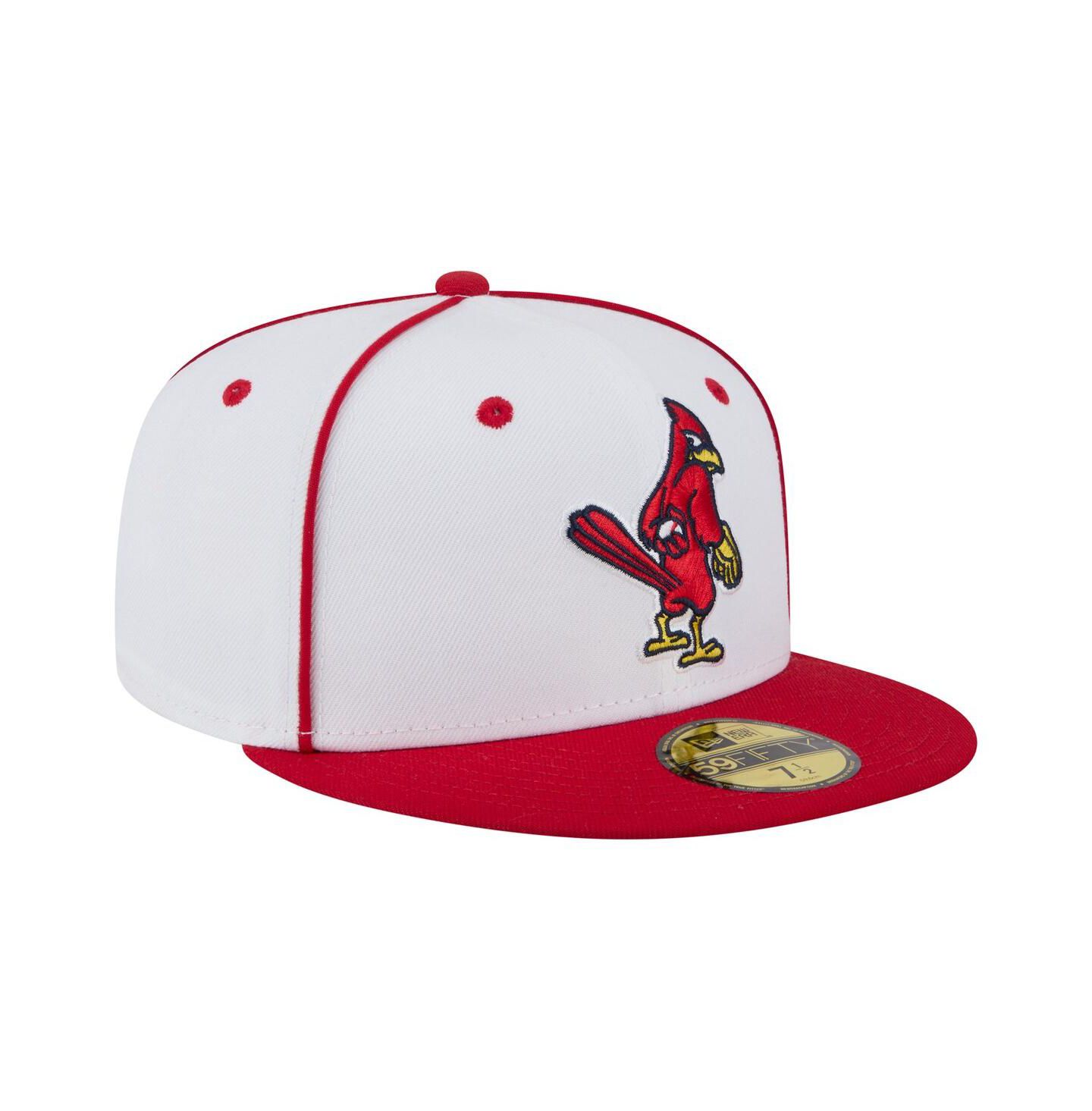 Мужская кепка New Era White/Red Memphis Redbirds Authentic Collection 59FIFTY Fitted Hat — фото 3