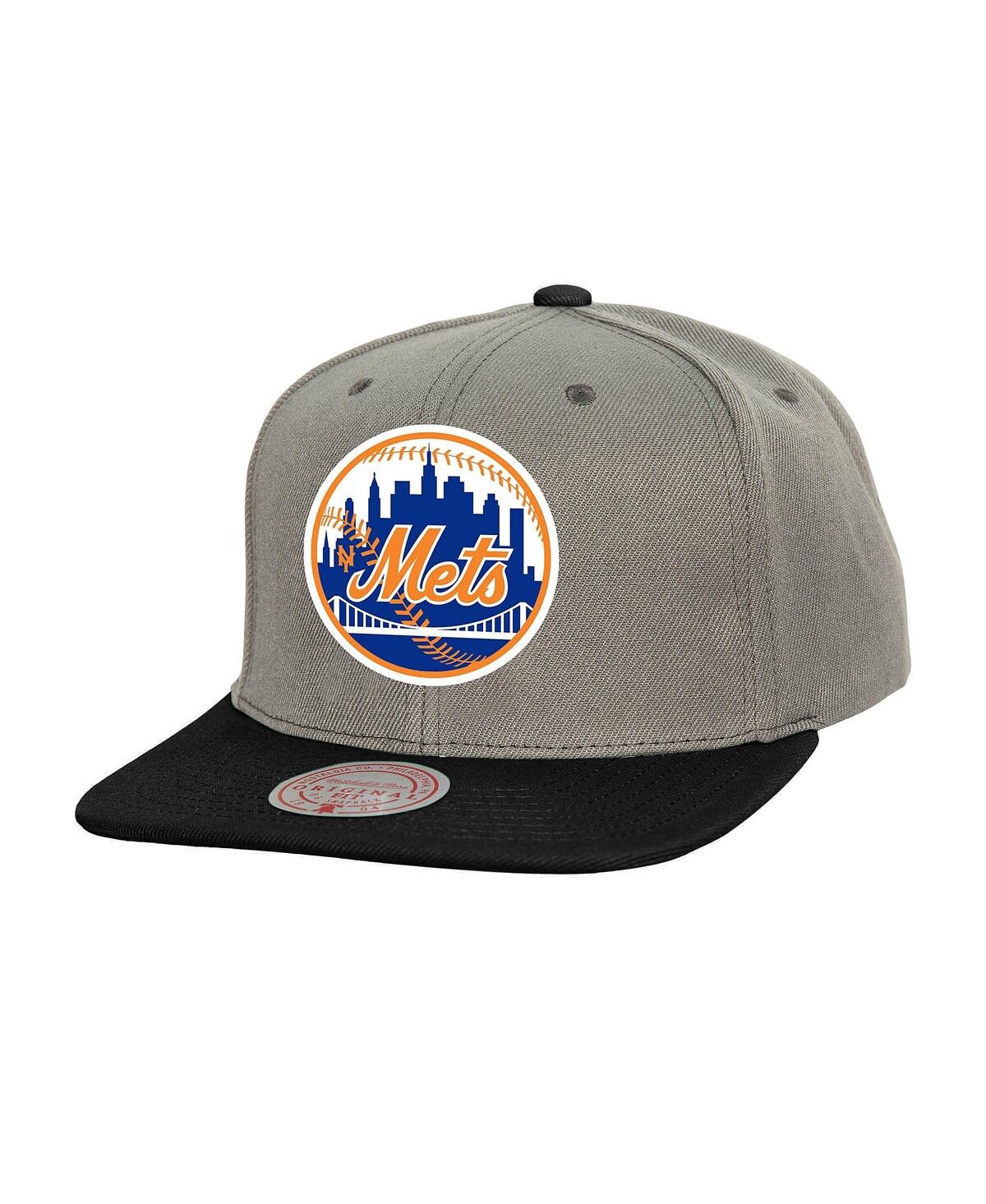 Mitchell & Ness Men's Gray New York Mets Cooperstown Collection Basic Flip Snapback Hat