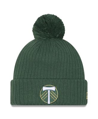 New Era - Men's Green Portland Timbers 2025 Jersey Hook Cuffed with Pom Knit Hat