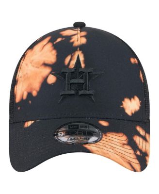 Men's Black Houston Astros Bleached A-Frame 9FORTY Adjustable Hat