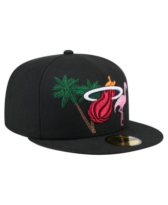 Men's Black Miami Heat State Stitch 59FIFTY Fitted Hat