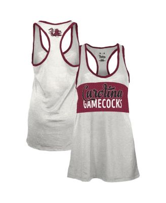 Pressbox - Women's White/Garnet South Carolina Gamecocks Tracy Racerback Tank Top