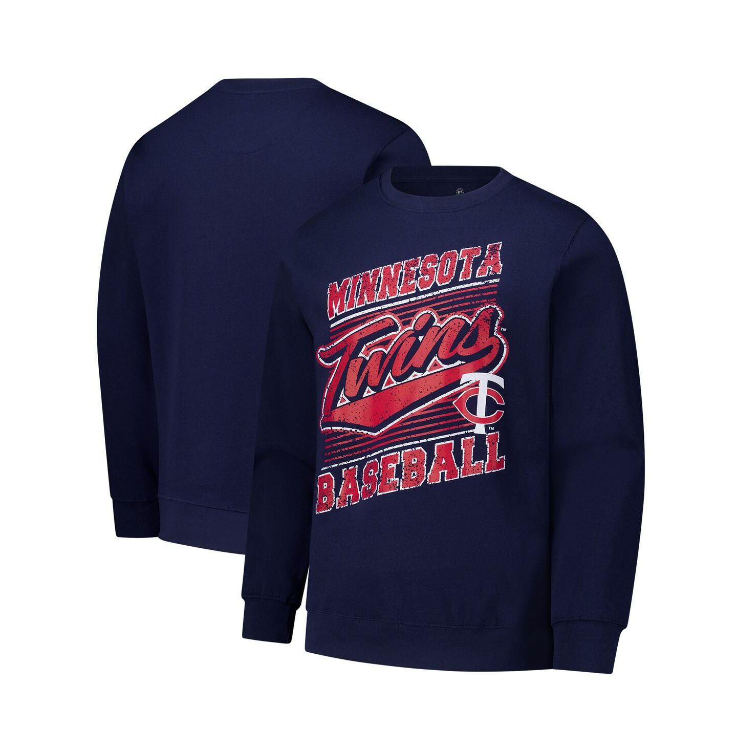 Мужская толстовка Stitches Navy Minnesota Twins Lightweight Crew — фото 1