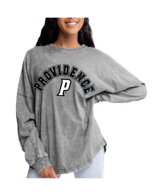 Gameday Couture - Women's Gray Providence Friars Faded Wash Pullover Sweatshirt