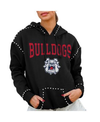 Gameday Couture - Women's Black Fresno State Bulldogs Studded Pullover Hoodie