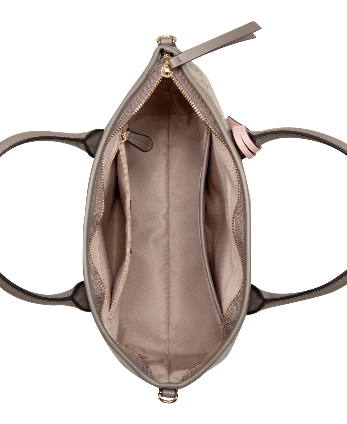 Nine West Piera Large Satchel Bag In Beige Logo Flint
