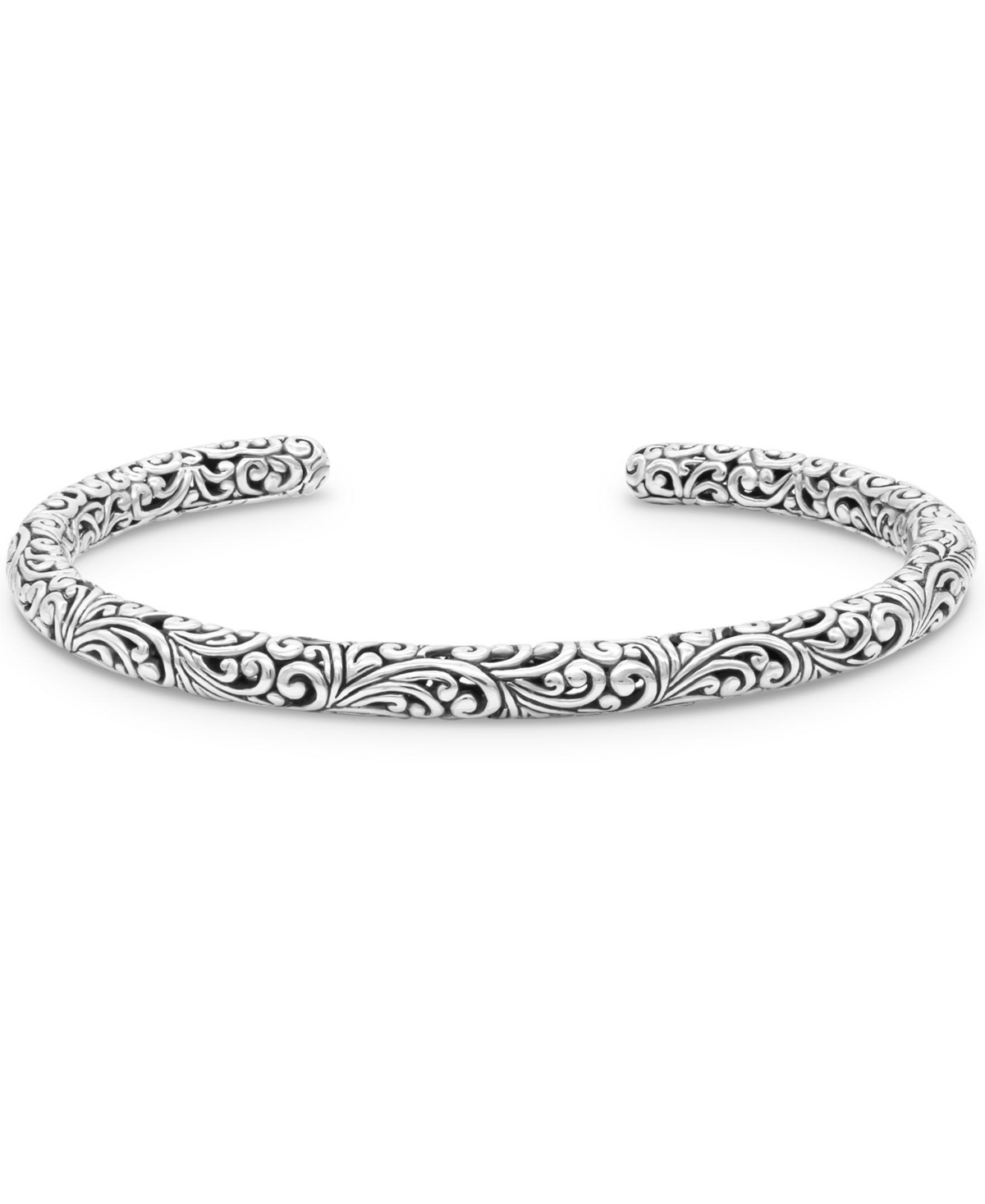 Bali Filgree Cuff Bracelet in Sterling Silver, Medium - Silver.