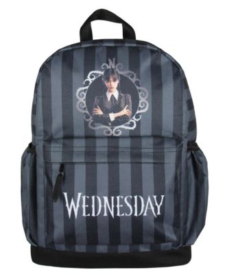 Addams TV Show Portrait Striped Travel School Backpack For Daily Use