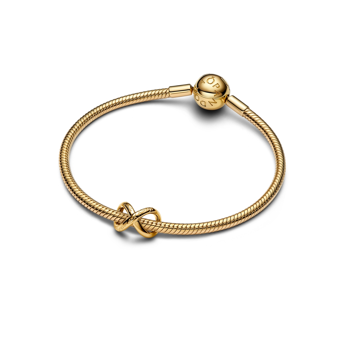 Pandora Gold-plated Forever Always Infinity Charms In Gold