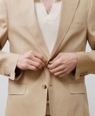 Men's Linen Slim-Fit Suit Blazer