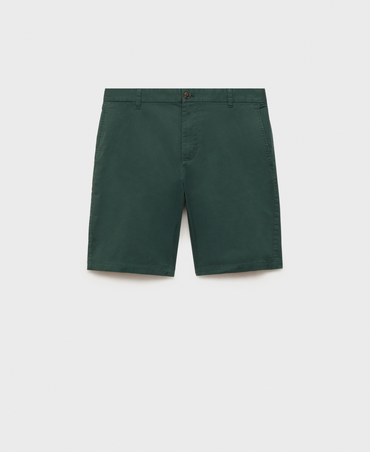 Men's Slim-Fit Chino Cotton Bermuda Shorts - Dark Green