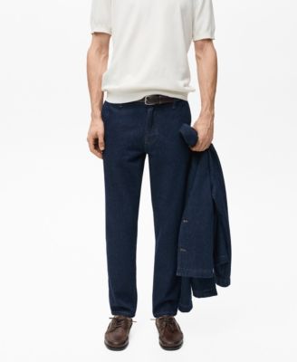 MANGO - Men's Regular-Fit Dark-Wash Jeans