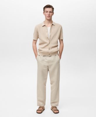 Men's Openwork Knit Structured Shirt