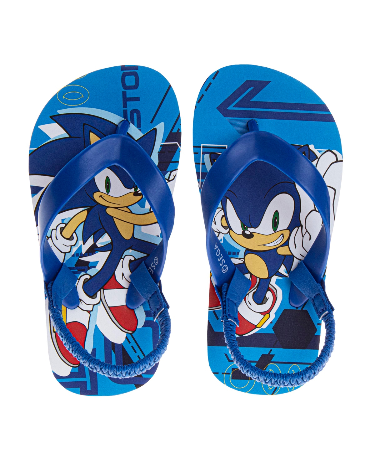 Sonic The Hedgehog Toddler Boys Slip On Flip Flop Slippers In Blue