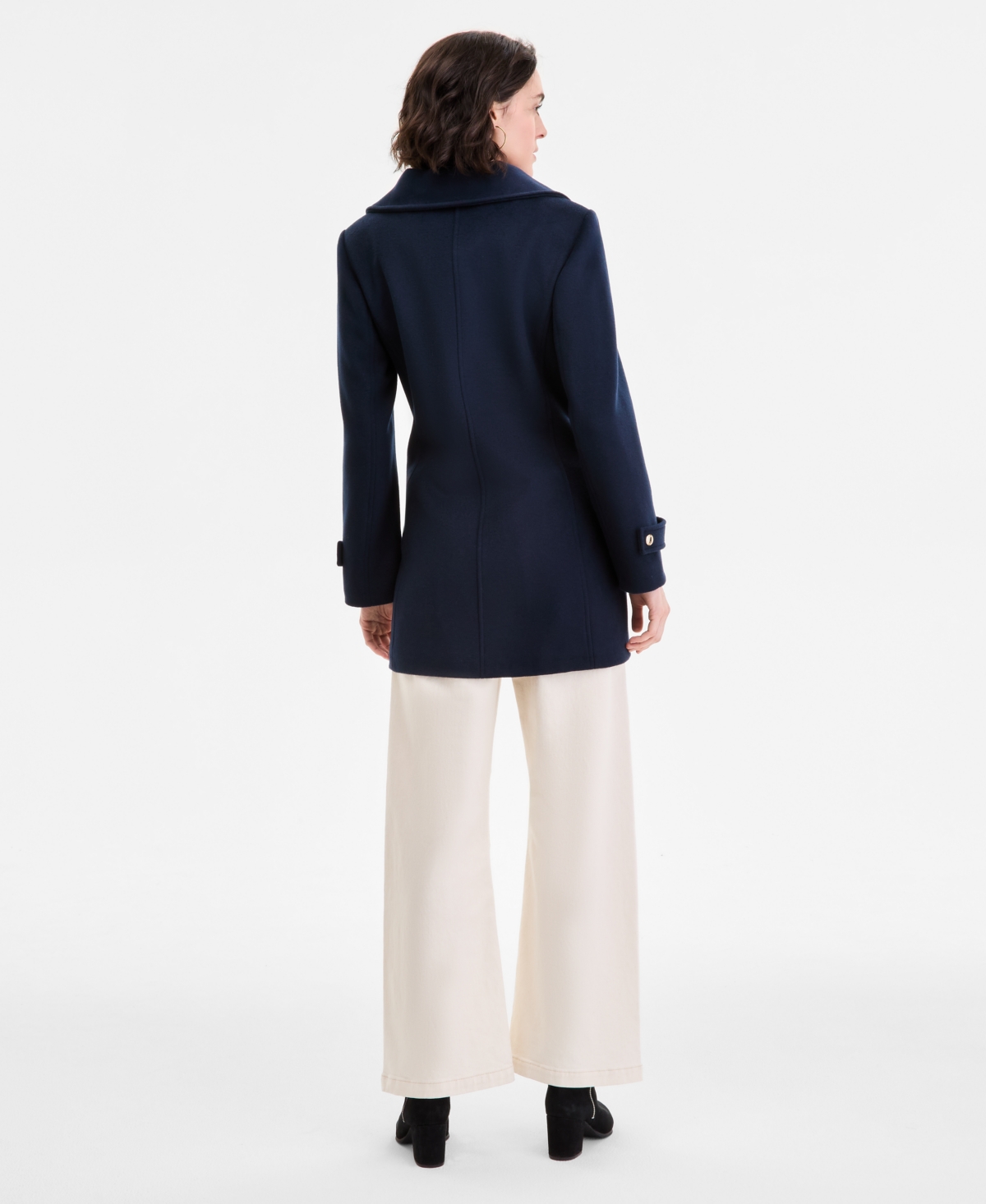 Michael Kors Michael  Women's Collared Zip-front Coat In Blue