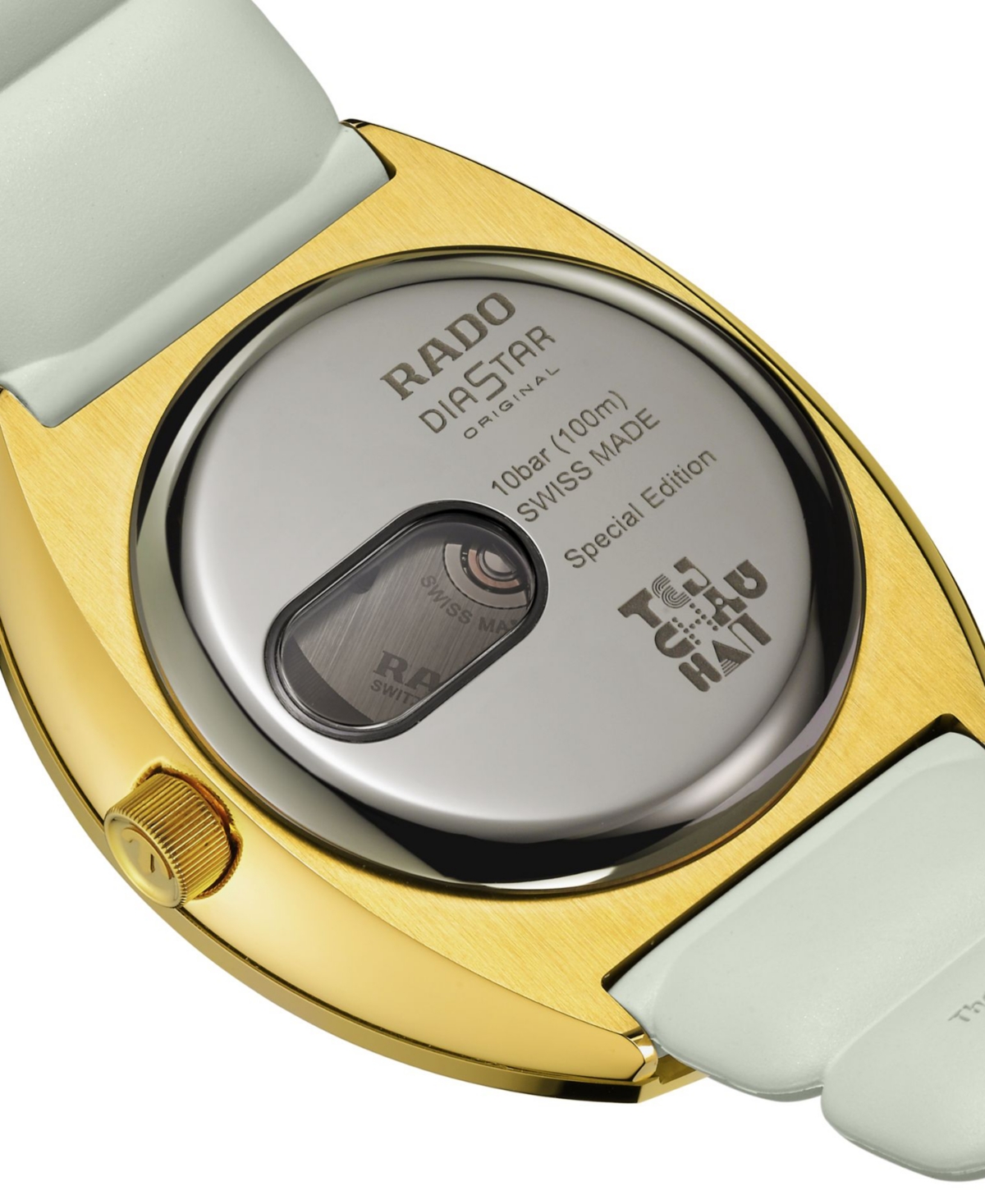 Rado Unisex Swiss Automatic Diastar Original X Tej Chauhan Special Edition White Rubber Strap Watch 38mm