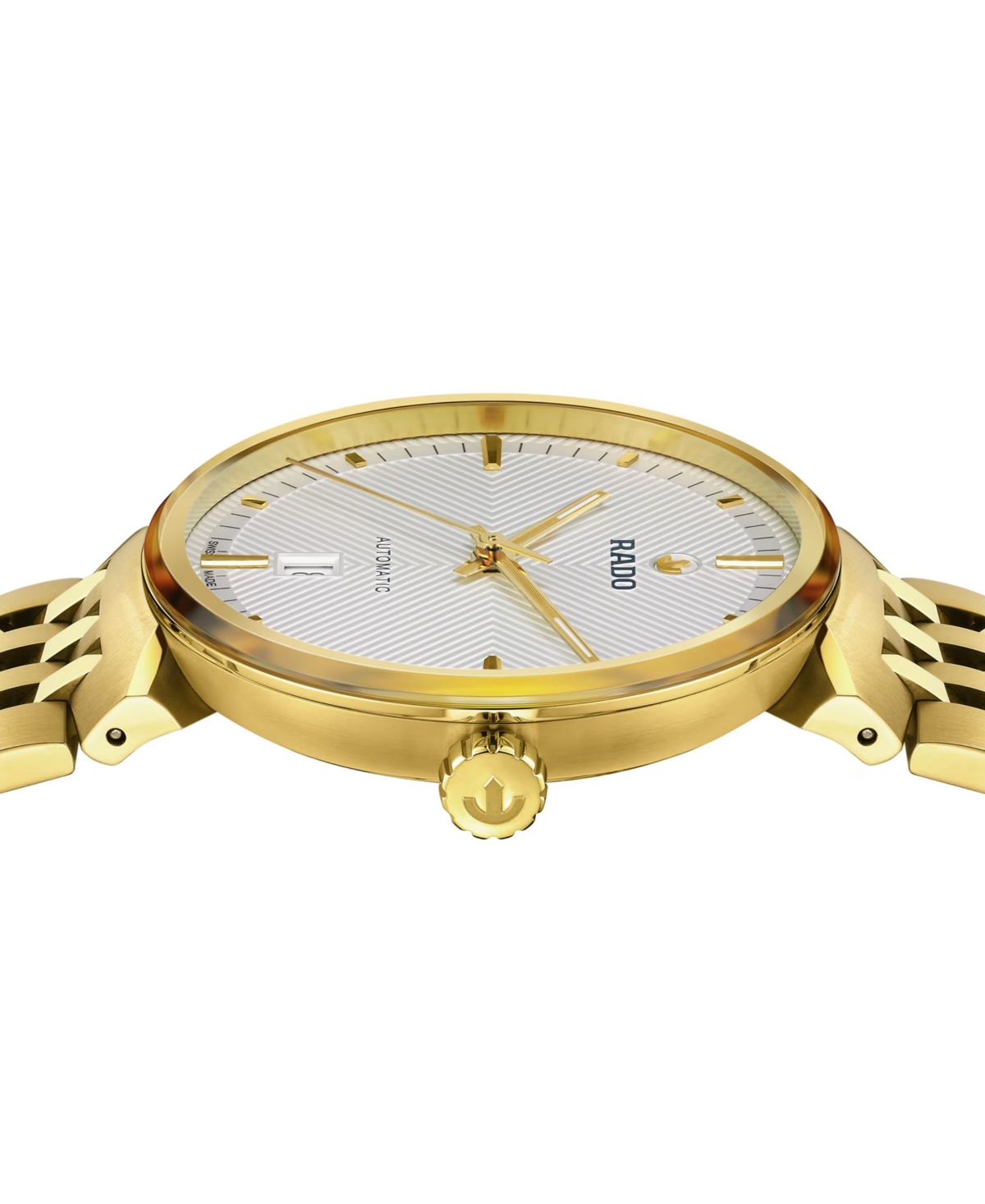Rado Unisex Swiss Automatic Florence Gold Pvd Stainless Steel Bracelet Watch 39mm