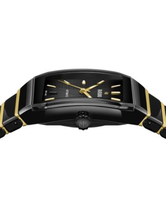 Unisex Swiss Automatic Anatom Gold PVD Stainless Steel & Black Ceramic Bracelet Watch 33mm