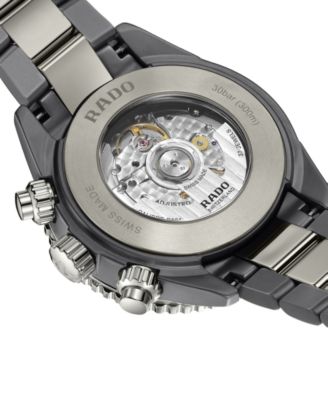 Men's Swiss Automatic Chronograph Silver-Tone High-Tech Ceramic & Titanium Bracelet Watch 43mm