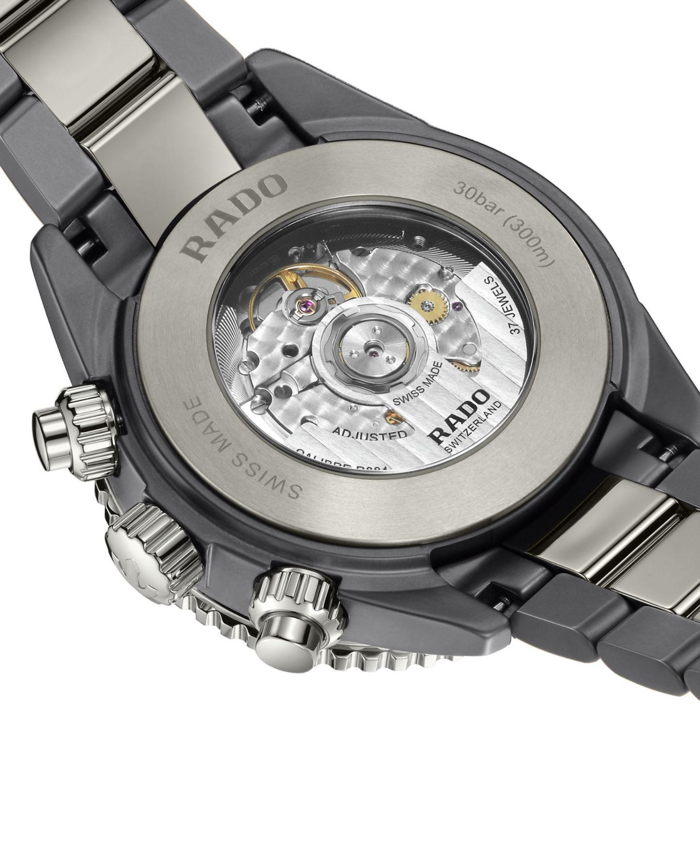 Мужские швейцарские часы-хронограф Rado Automatic, керамика и титан, 43мм — фото 3