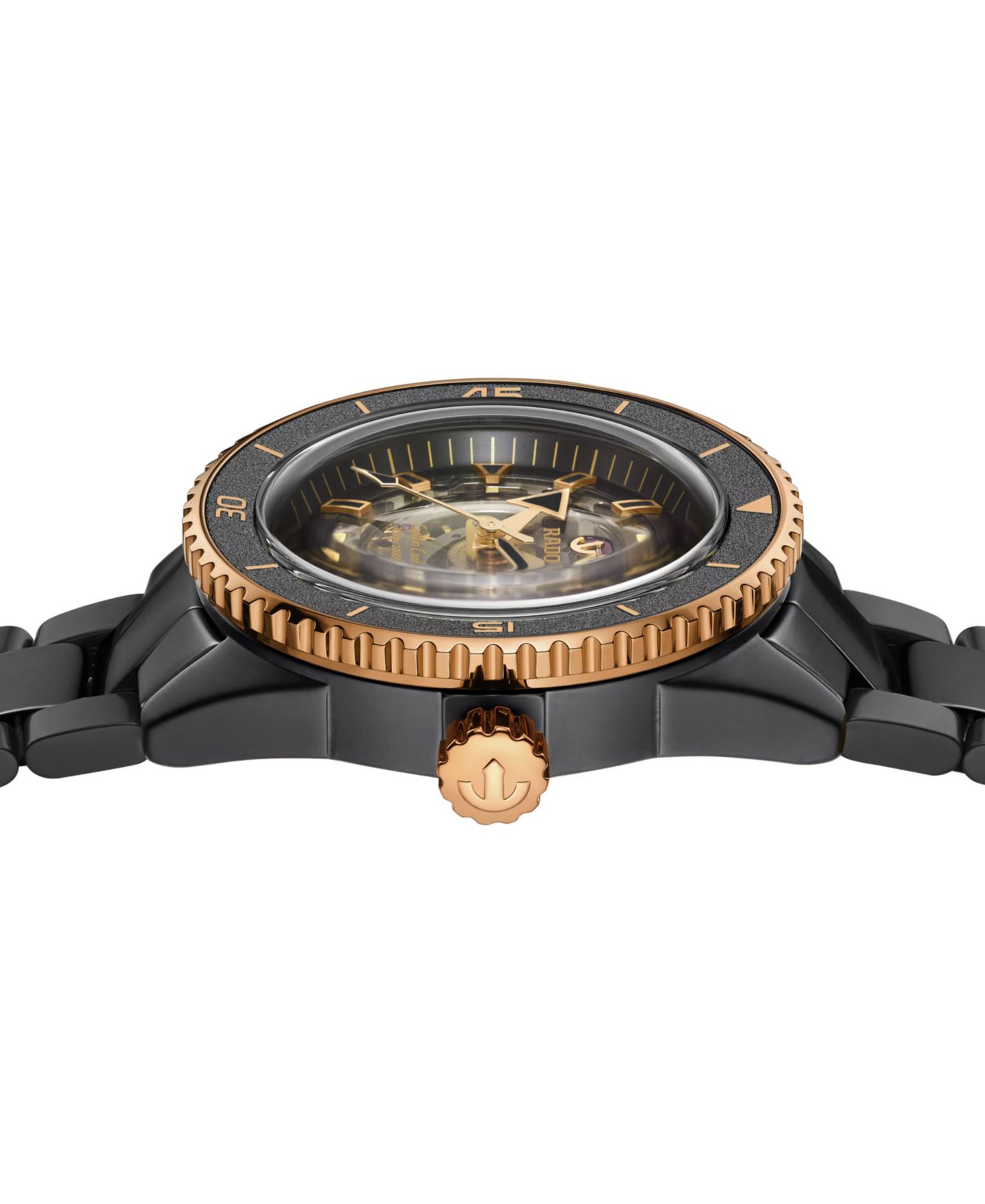 Мужские часы Rado Swiss Automatic Captain Cook Skeleton Black High-Tech Ceramic Bracelet Watch 43mm — фото 3