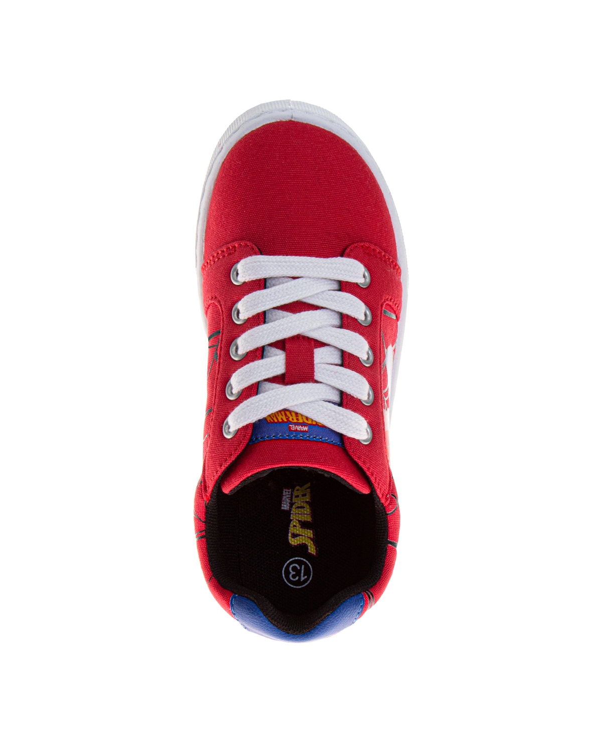 Spider-man Little And Big Boys Lace Up Canvas Sneakers In Red