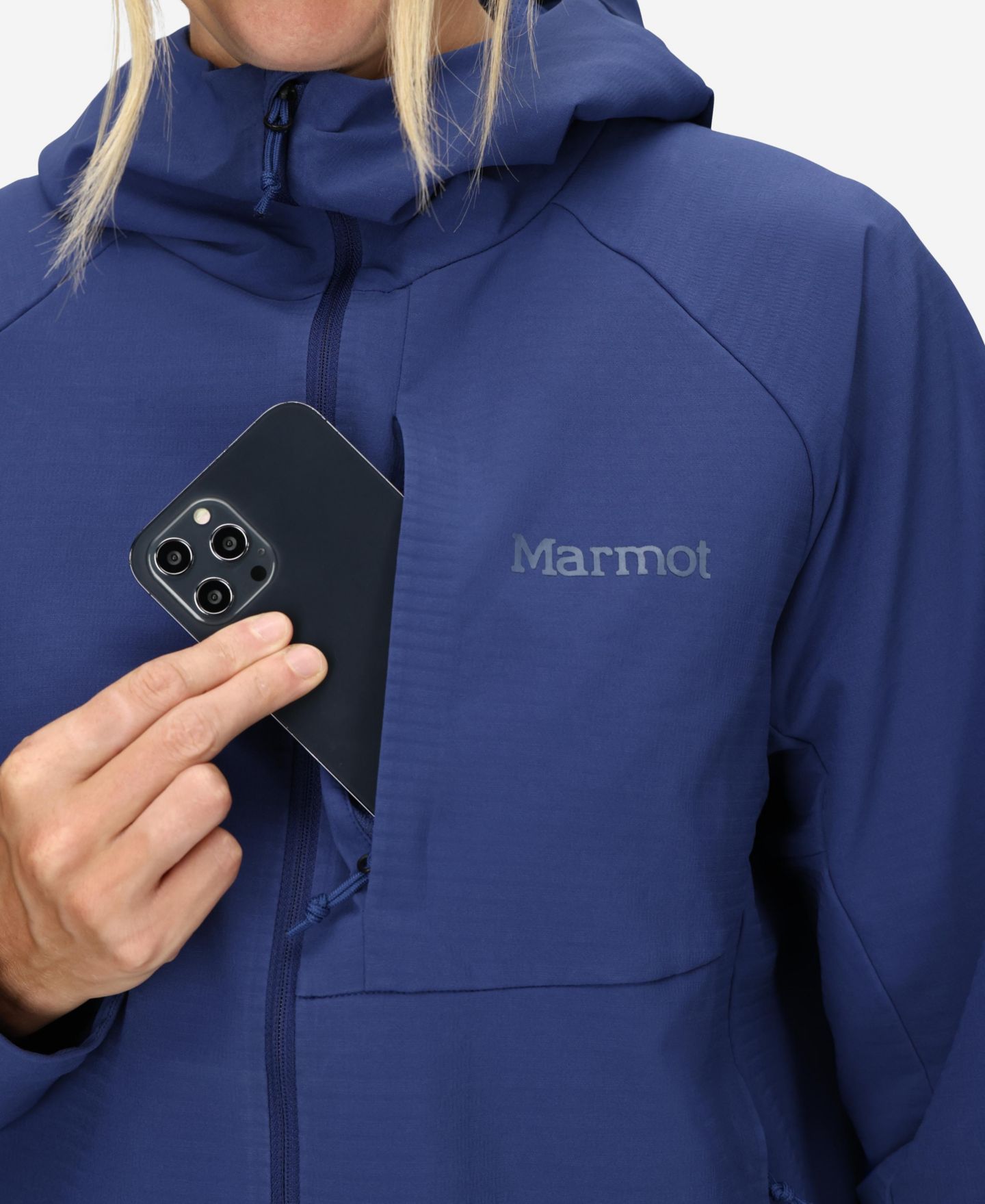 Женские куртки Marmot Pinnacle DriClime Hoody, цвет: Twlght Ble — фото 6