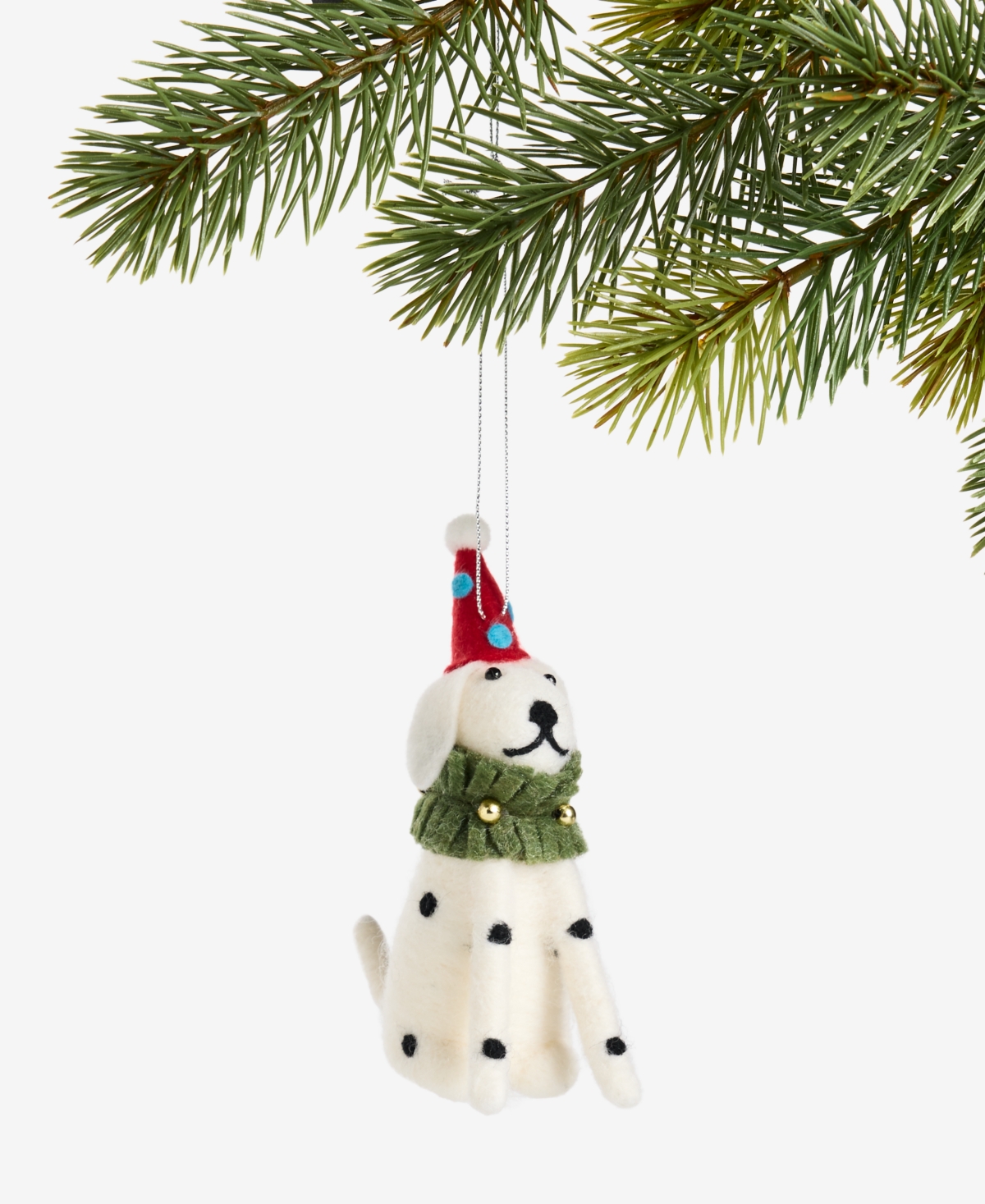Holiday Lane Tiny Tidings Felted Dog With Hat Ornament, Macy's Exclusive In Transparent