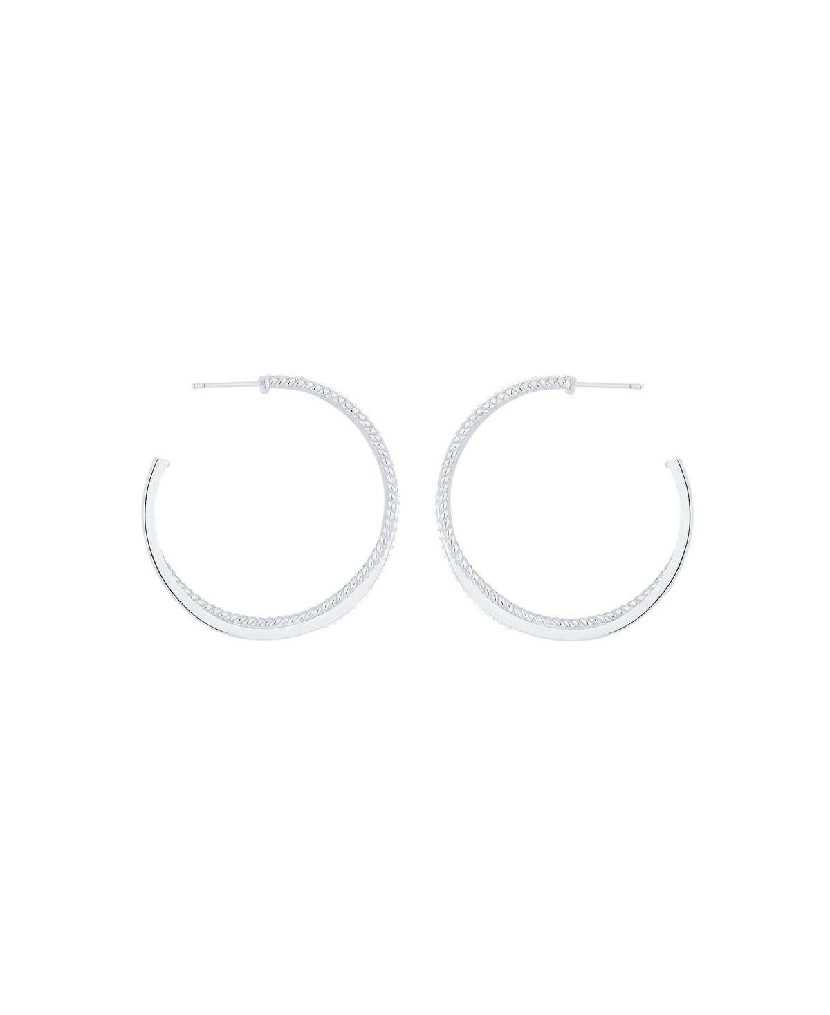 And Now This Crystal Twisted Rope C Hoop Earrings In Metallic