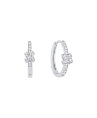 Cubic Zirconia Knot Hoop Earrings