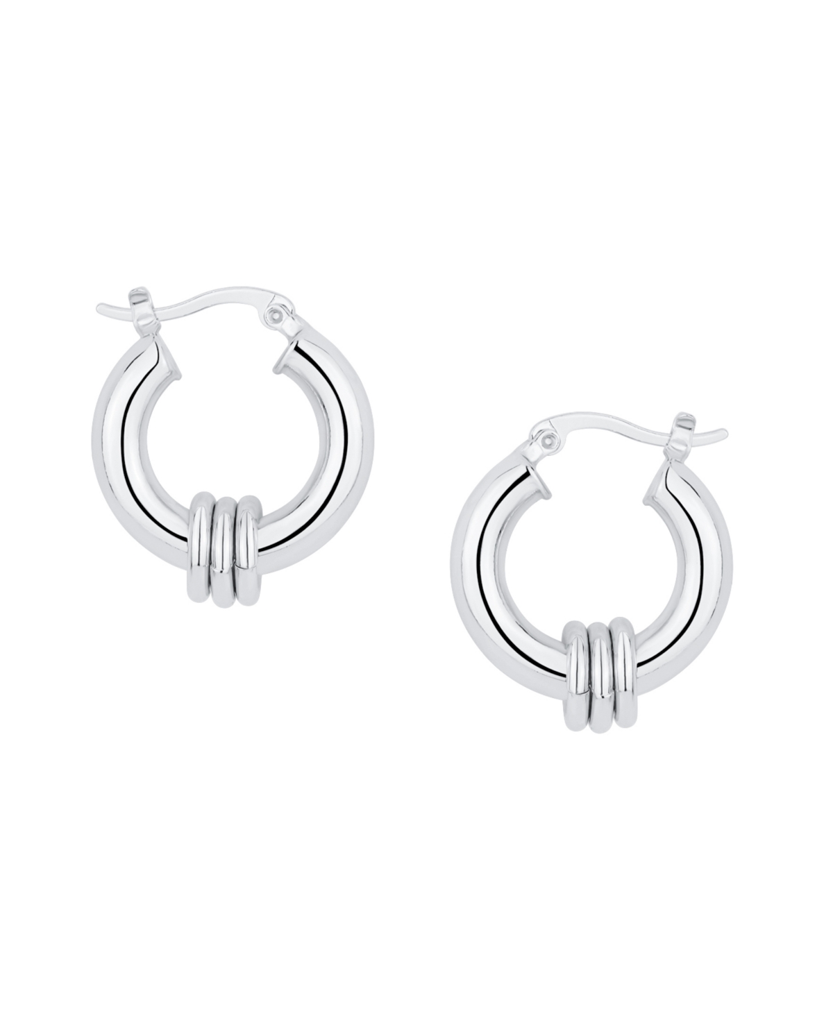 And Now This Triple Ring Hoop Earrings In Silver