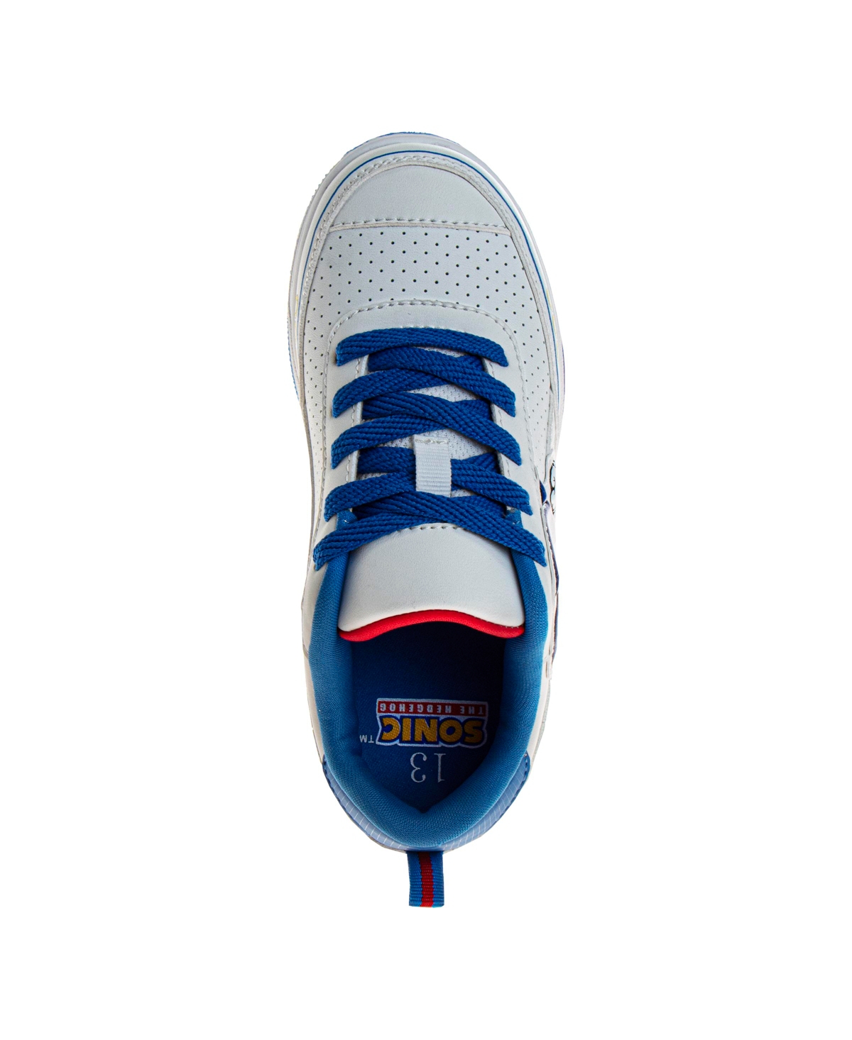 Sonic The Hedgehog Little Boys Lace Up Sneakers In White,blue