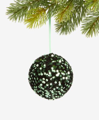 Holiday Lane - Enchanted Forest Green Sequin Ball Ornament