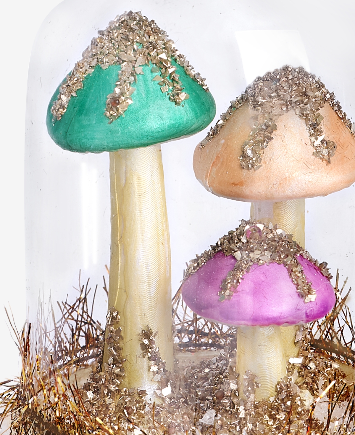 Holiday Lane Enchanted Forest Glass Colorful Mushrooms Ornament, Macy's Exclusive In Transparent