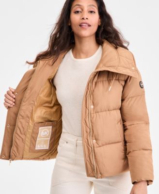 Women's Drawstring-Collar Puffer Coat