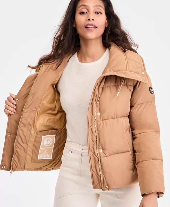 Women's Drawstring-Collar Puffer Coat - thumbnail 3