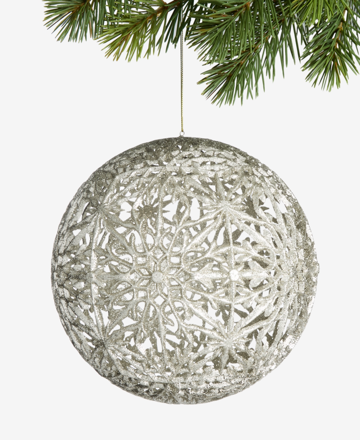 Holiday Lane Gilded Glamour Glitter Ball Ornament, Macy's Exclusive In Transparent