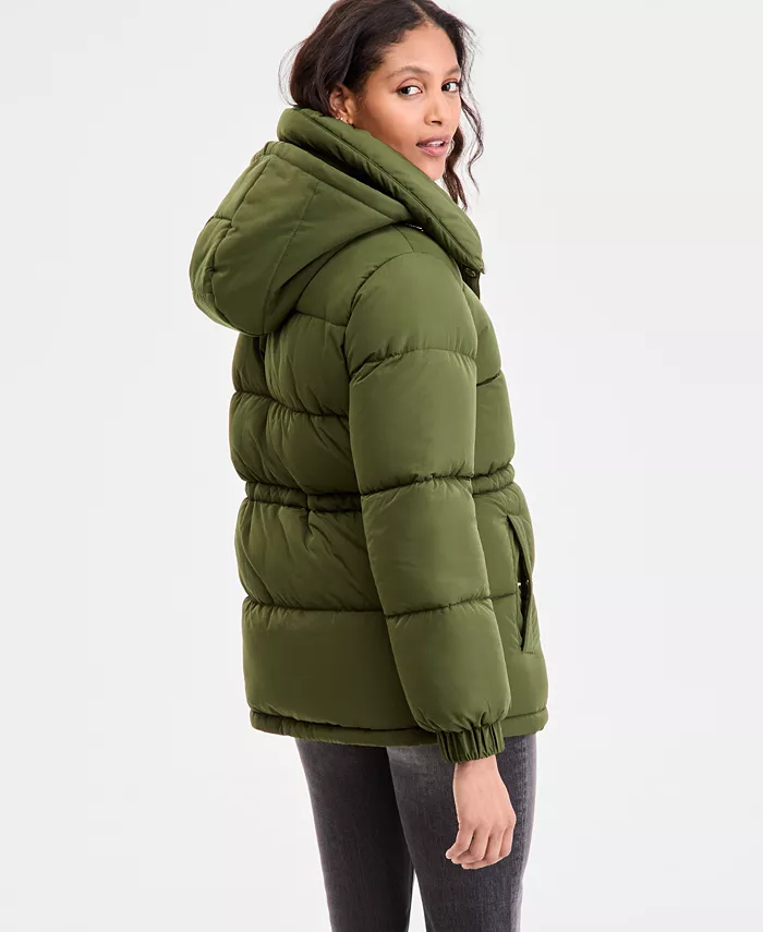 Women's Hooded Anorak Puffer Coat - thumbnail 4