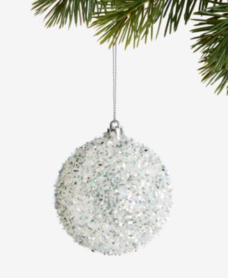 Holiday Lane - Iced Delight Glitter Beaded Snowball Ornament