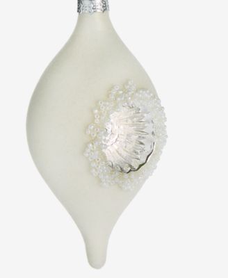 Iced Delight White Reflector Finial Ornament, Macy's Exclusive 