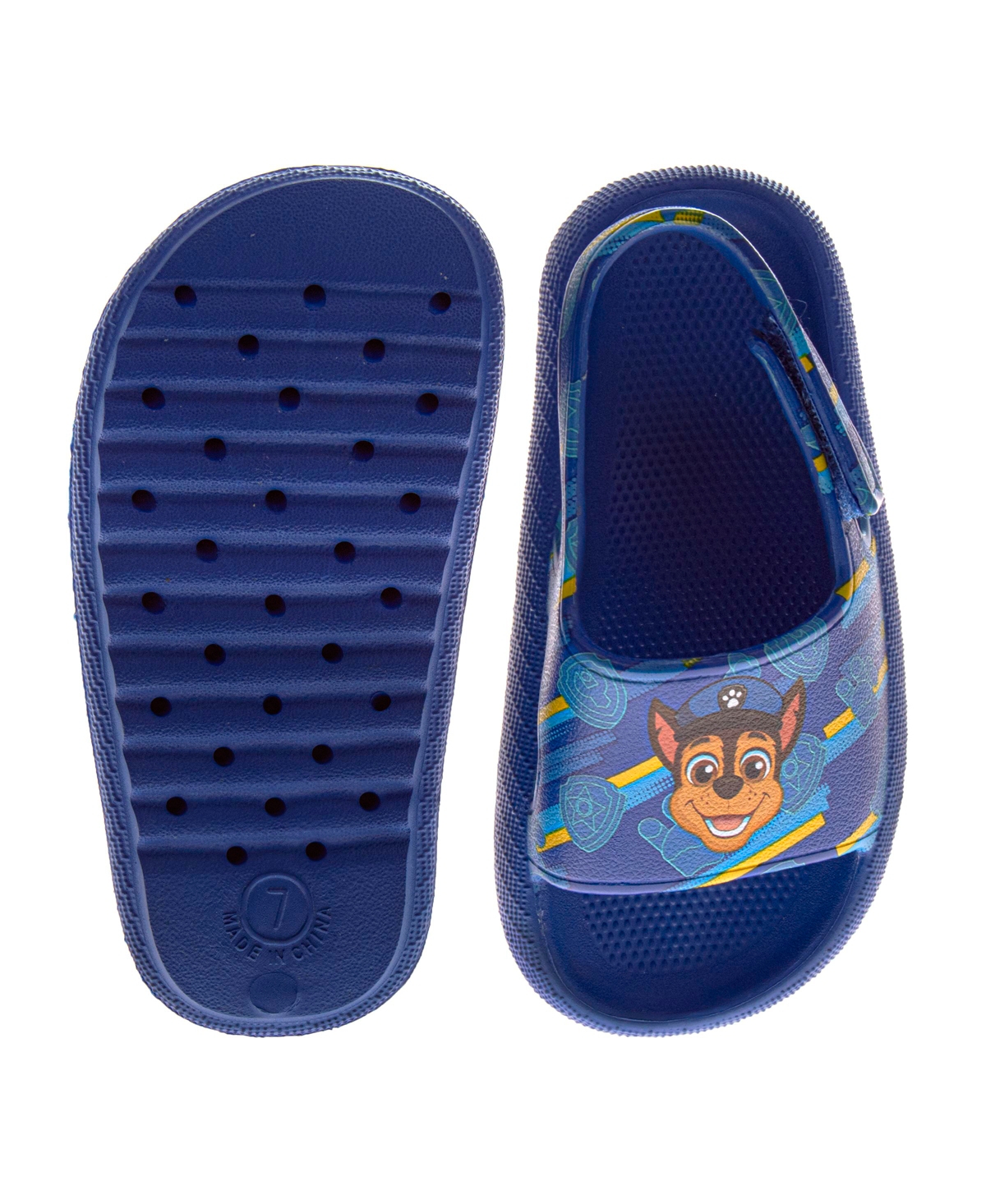 Nickelodeon Toddler Boys Patrol Hook And Loop Backstrap Slides In Blue
