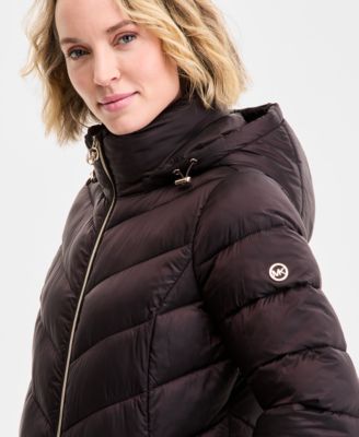 Petite Hooded Packable Puffer Coat, Exclusively at Macy's