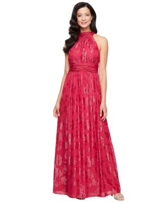 SL Fashions - Women's Burnout Chiffon Sleeveless Gown