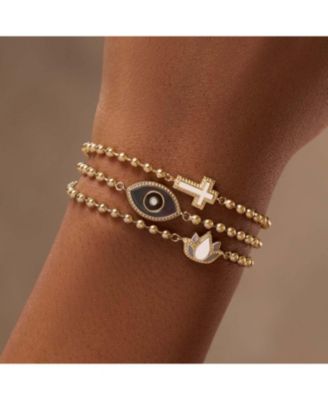 Sparkling Soul Mother of Pearl Cross Bracelet