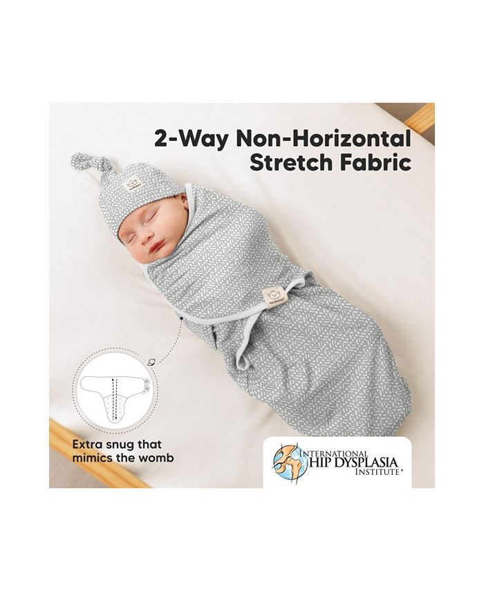 3pk Organic Swaddle Sleep Sacks with Knot Hats, Newborn 0-3 Months - Multi - ONE SIZE