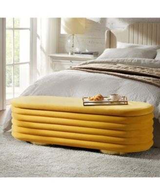 Rupert Bench with Gold-finished Metal Legs