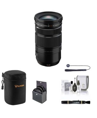 XF 18-120mm f/4 LM PZ WR Lens, Black with 72mm Filter Kit, Soft Lens Case, Lens Cleaner, Cleaning Kit, Universal Lens Cap Tether