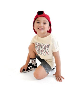 Toddler Boys Home Run Patch Short Sleeve T-Shirt