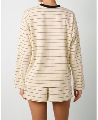 Women's Long Sleeve Stripe Boxy Shirt